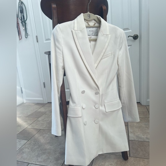 ALC White Edie Tuxedo Mini Dress - Picture 1 of 6